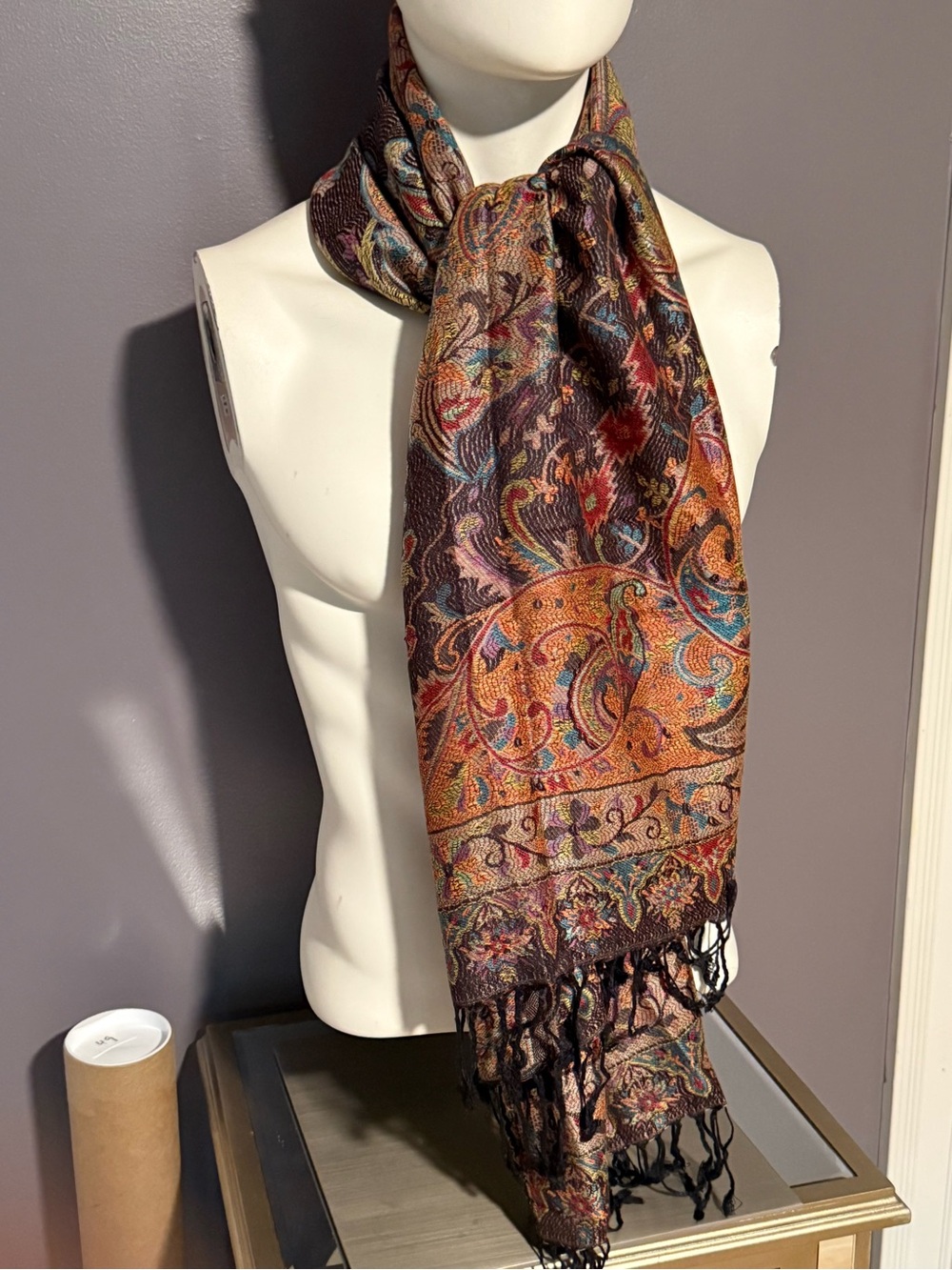 Source Unknown Multicolor Paisley Woven Scarf